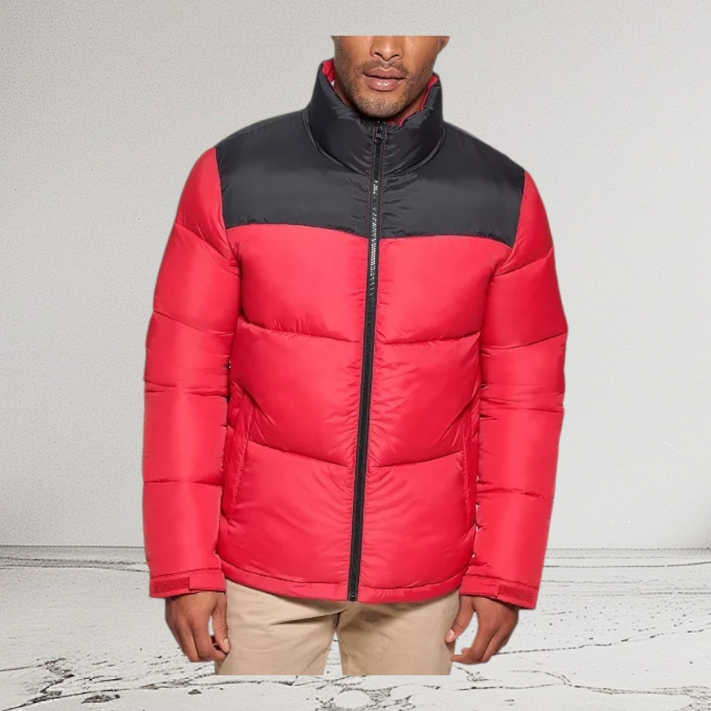 Club Room Men Colorblocked Puffer Winter‎ Jacket Ultra Loft Warm Water-Resistant